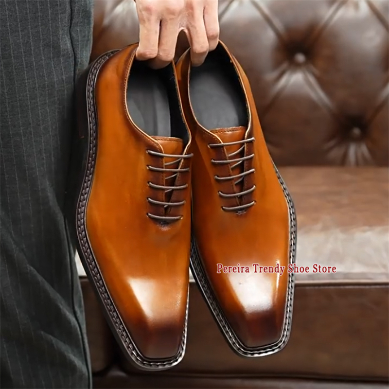 Men'S Grooming Oxford - Herren Business-Schuhe mit Quadratischer Spitze aus