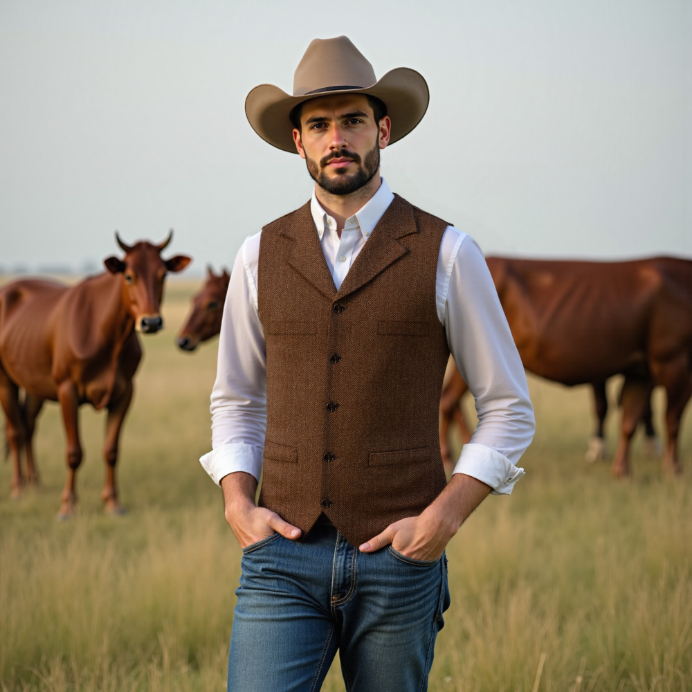 Men'S Grooming Images - Auf Lager: Herren-Fischgrät-Anzugweste mit Reverskragen, einreihig,
