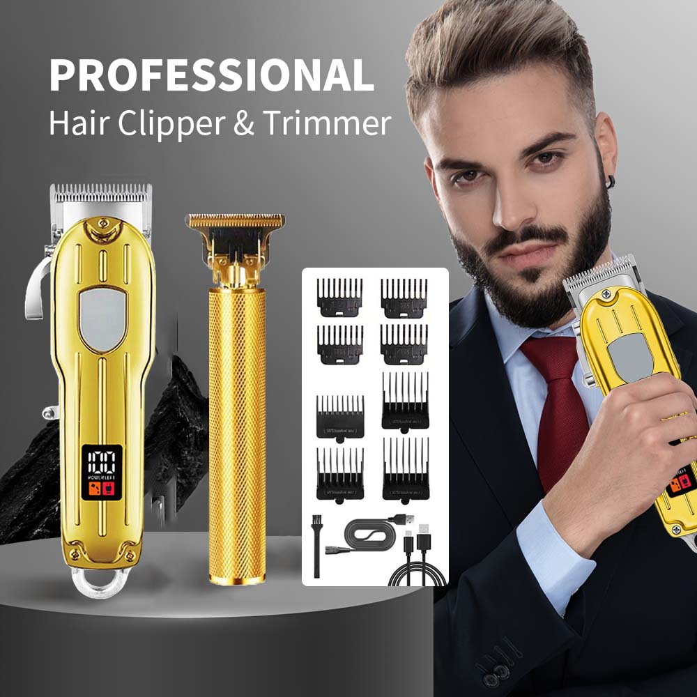 Men'S Grooming Electric Trimmer - 2-in-1 Elektrischer Haarschneider & T-Blade-Trimmer-Set für