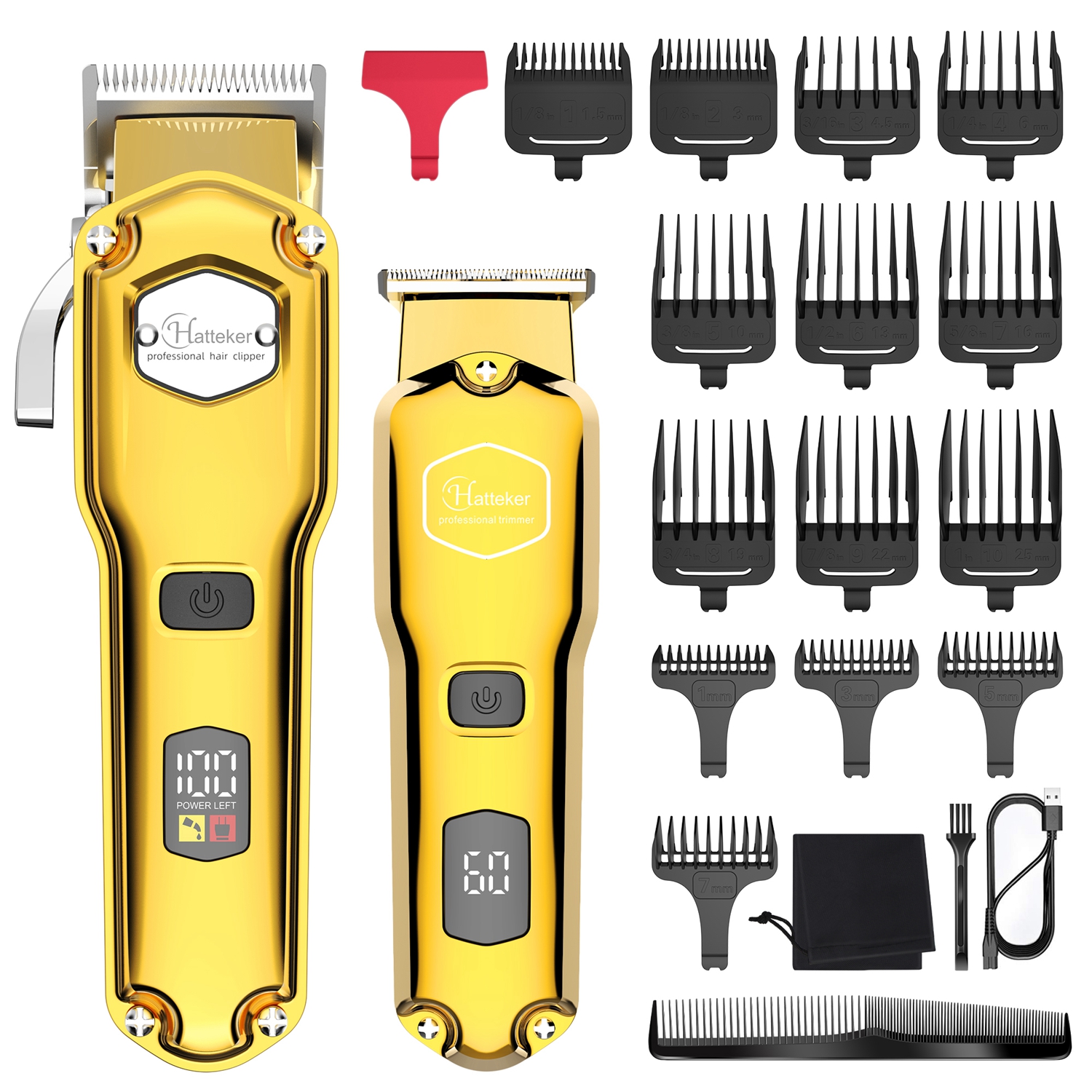 Men'S Grooming Salon - HATTEKER Professioneller Kabelloser Haarschneider für Männer