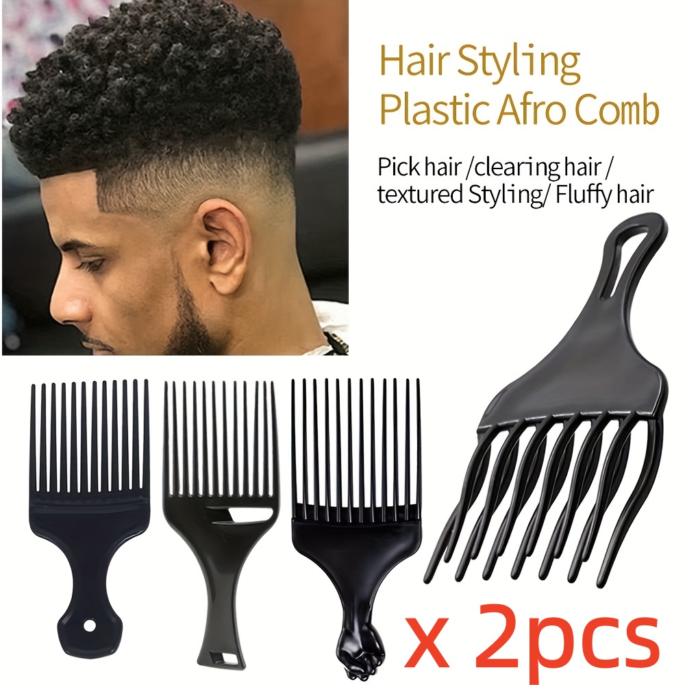Men'S Grooming Salon - 2 Stück/Packung Professioneller Friseur-Haarkamm mit Kunststoffgriff