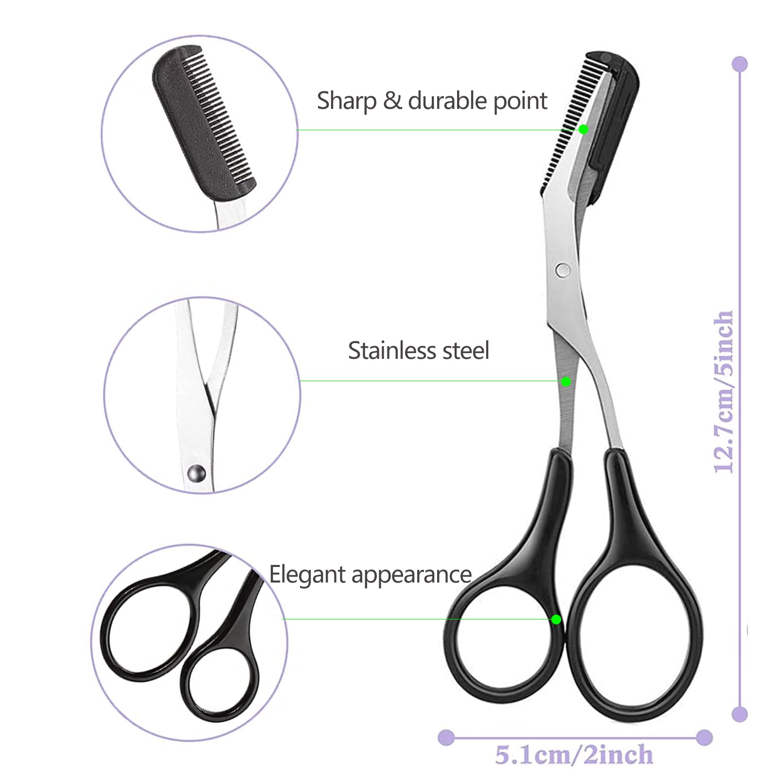 Men'S Grooming Electric Trimmer - Augenbrauenschere mit Kamm, kleine Gesichtshaarschere für