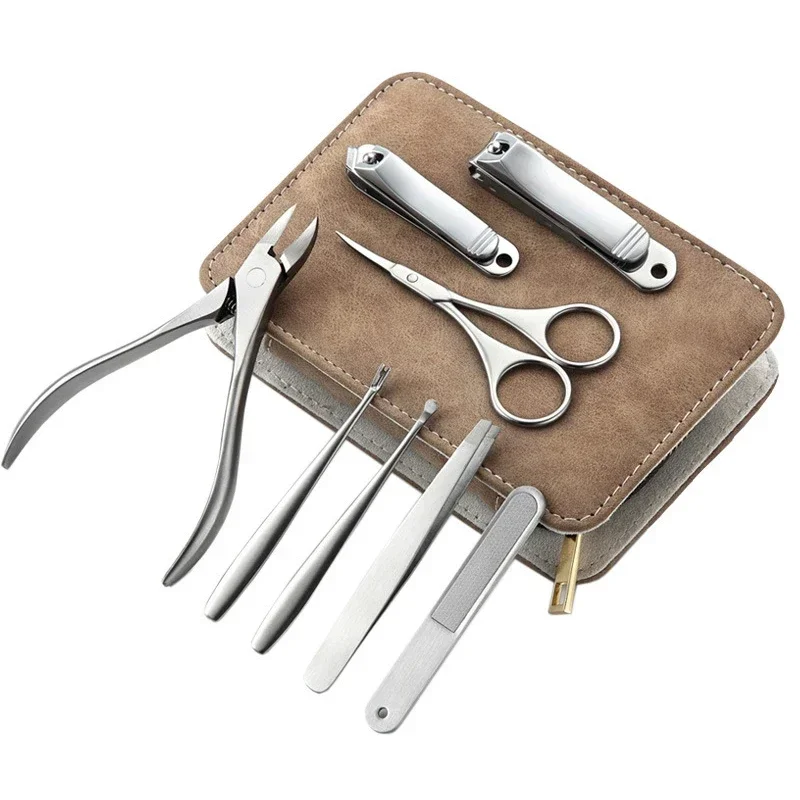 Mens Grooming Box - 8/12 stücke Professionelle Maniküre Kit Edelstahl