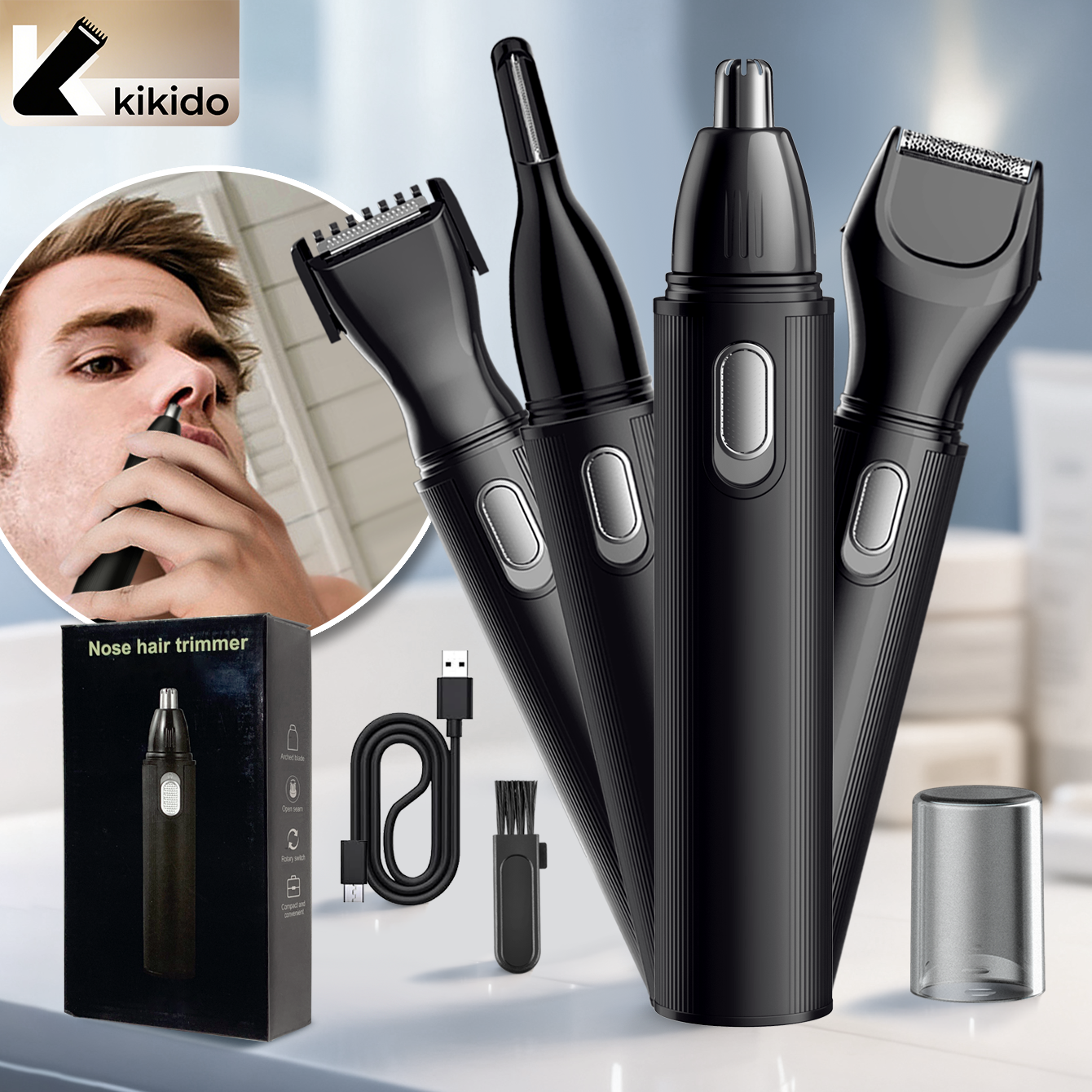 Men'S Grooming Electric Trimmer - KIKIDO 4-in-1 Nasenhaartrimmer für Männer, elektrischer