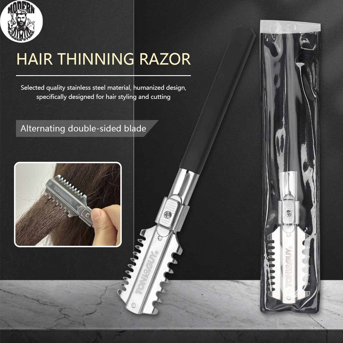 Men'S Grooming Salon - Salon Doppelklingen-Rasiermesser für Haarschnitte, manuelle Haarschneidewerkzeuge,