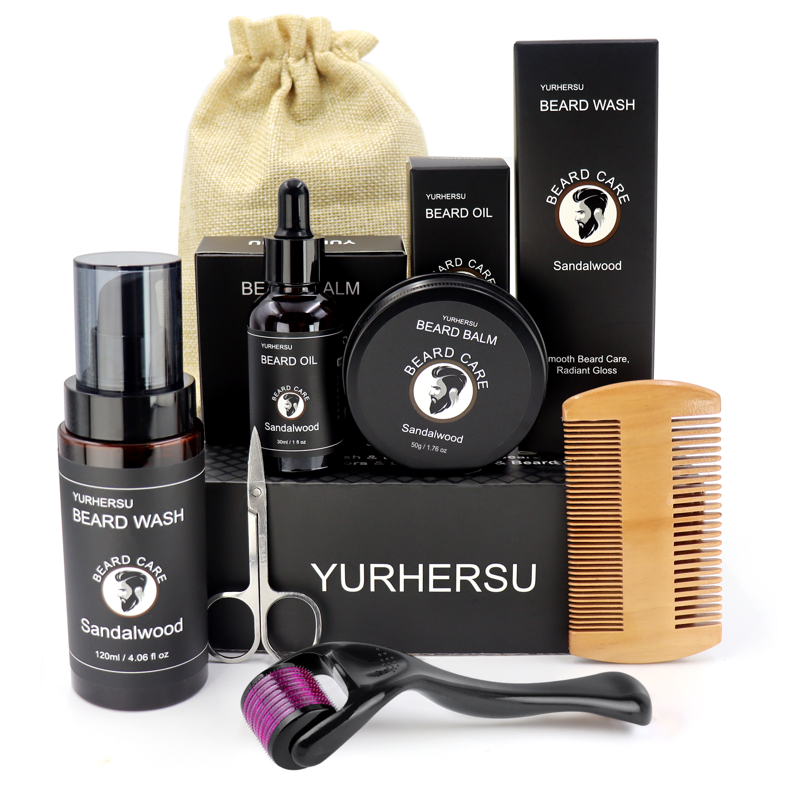 Mens Grooming Kit Gift Set - 7-teiliges Bartpflegeset für Männer, Pflegeset inklusive