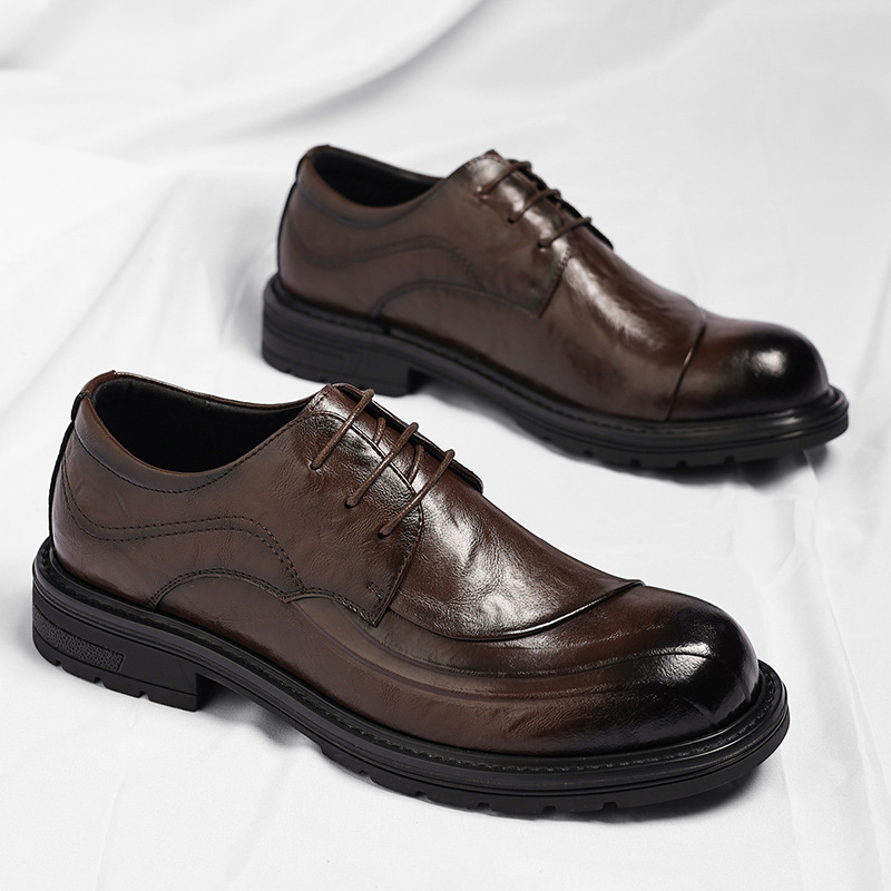Braune, glänzende, echte Leder – Men'S Grooming Oxford Bewertung und Preis