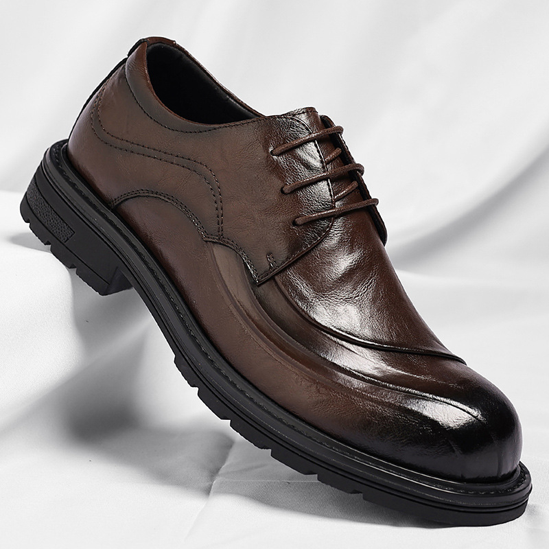 Braune, glänzende, echte Leder – Men'S Grooming Oxford Bewertung und Preis